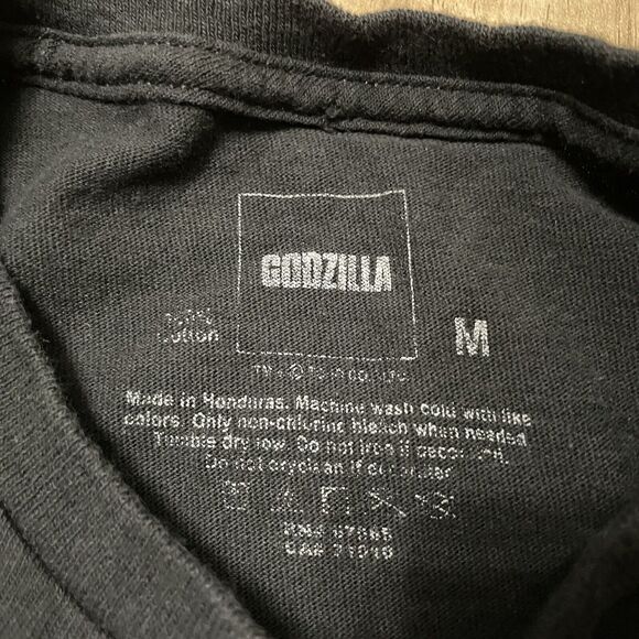 Godzilla Cherry Blossom Black Graphic Tshirt - Size Medium - HOLES - Picture 4 of 6